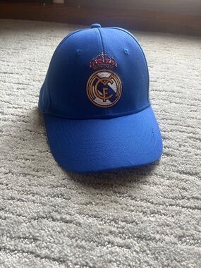 Real Madrid Blue Baseball Cap with Embroidered Crest- NWT